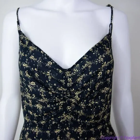 NEW Intimately Free People Caught Up Printed‎ Slip Dress, Black, Medium